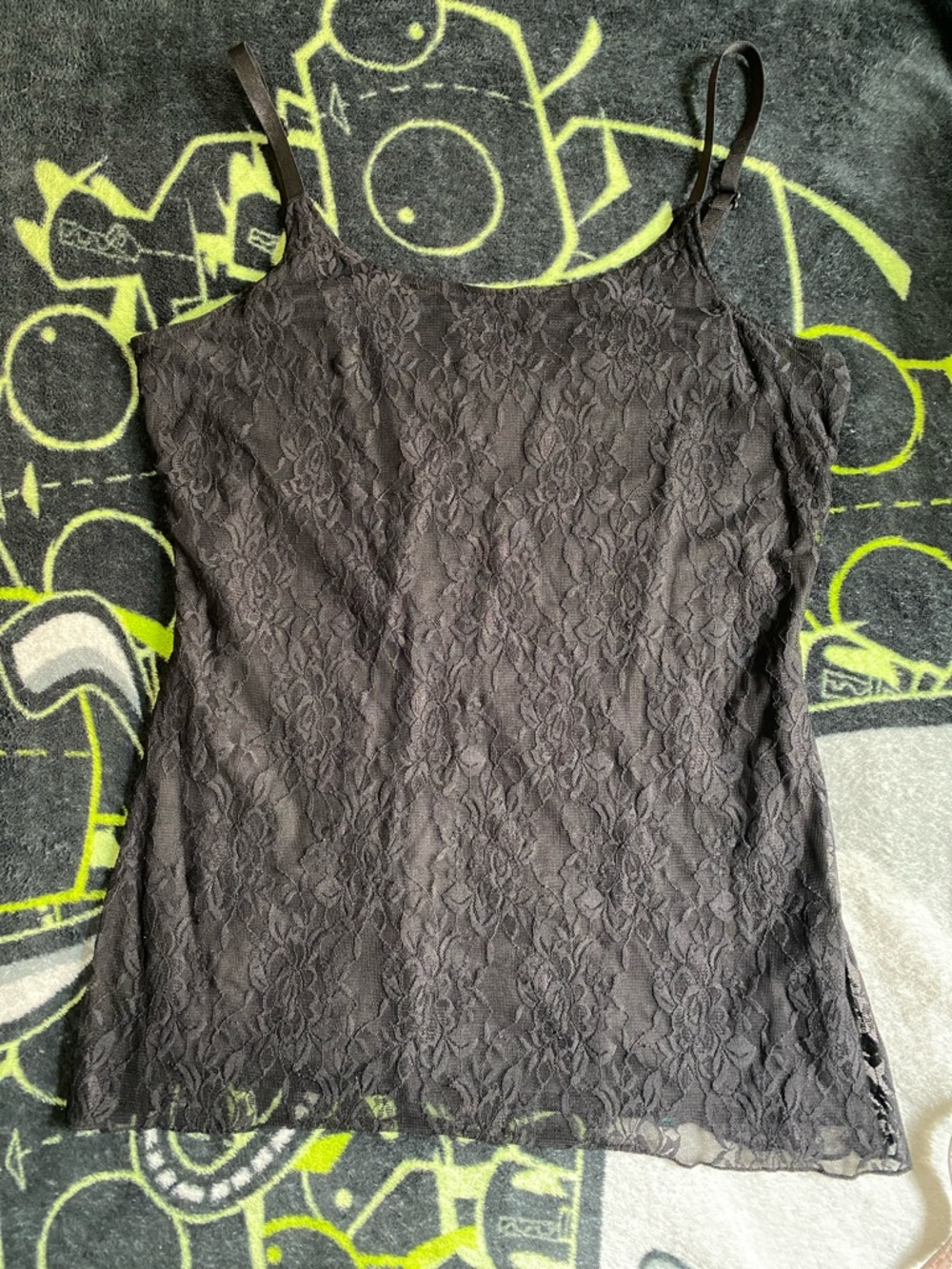 Maurices black double layer lace cami tank top